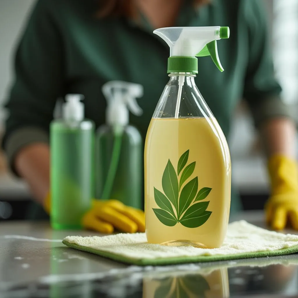 Profesional utilizando productos ecológicos